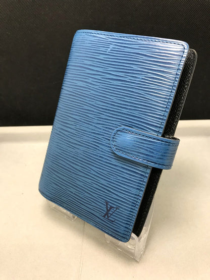 Louis Vuitton Agenda PM Notebook Cover Epi Leather Blue Gold HW 10x14.3cm Spain