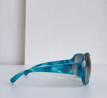 Arnette Y2K Oversized Sunglasses Clear Blue Gradation Lens Womens 4.9in Vintage