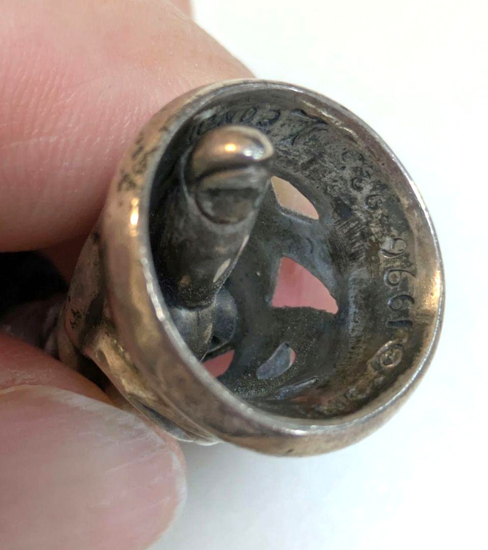 Lone Ones Leonard Kamhout Early Crane Bell Pendant Top Silver M Size Used