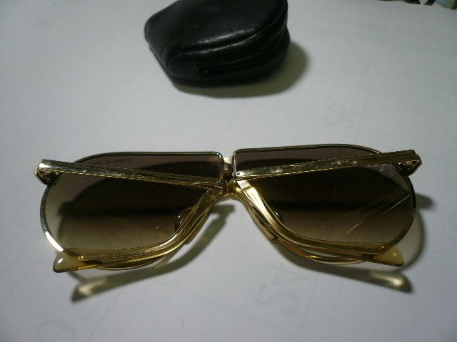 PORSCHE DESIGN Sunglasses Folding Aviator Gold Frame Brown Gradient Lens Vintage