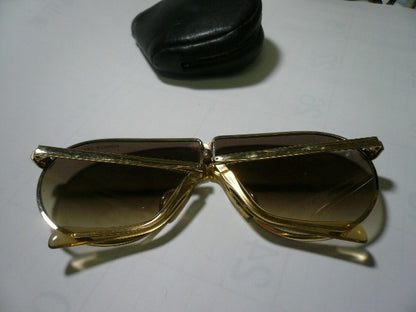 PORSCHE DESIGN Sunglasses Folding Aviator Gold Frame Brown Gradient Lens Vintage