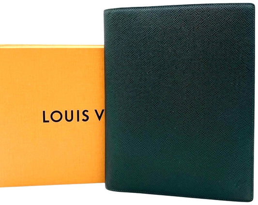 Louis Vuitton Agenda Bureau Desk Diary Cover Taiga Leather Epicea Dark Green