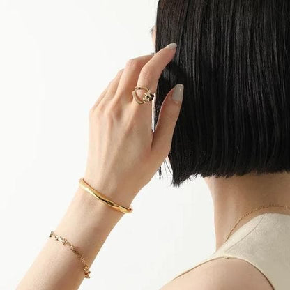Saint Laurent Gold Plated Brass Loop Ring Size 55 US 7 Rare