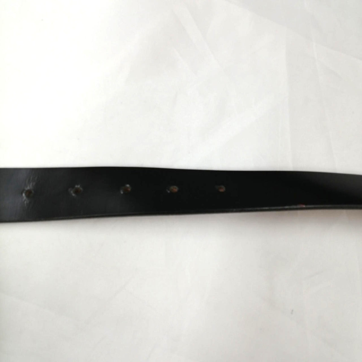 FENDI Zucca Logo Buckle Leather Belt Black Silver Hardware Mens 86cm 33.9in