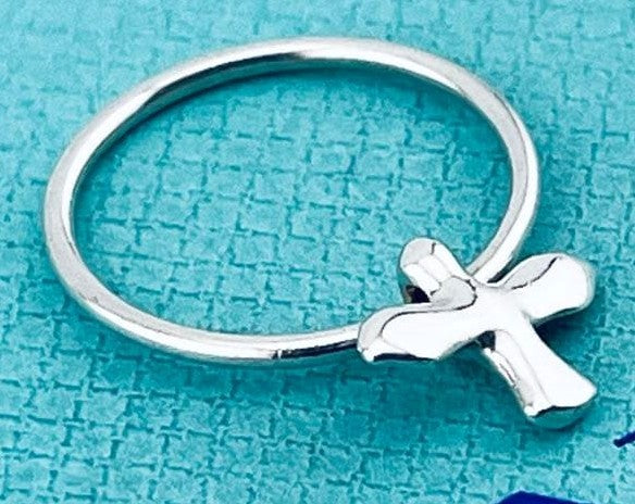 Tiffany & Co Sterling Silver 925 Bird Cross Ring US6 EU51 Authentic Vintage