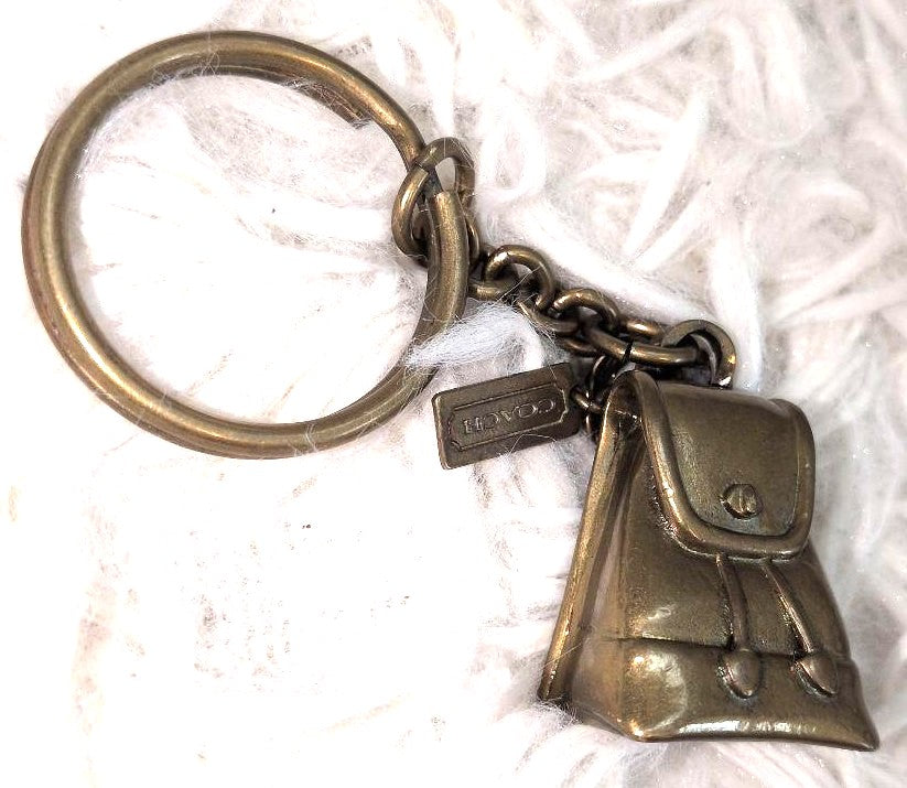 Coach Old Coach Brass Backpack Bag Charm Keychain Key Ring Vintage Rare USA
