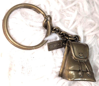Coach Old Coach Brass Backpack Bag Charm Keychain Key Ring Vintage Rare USA