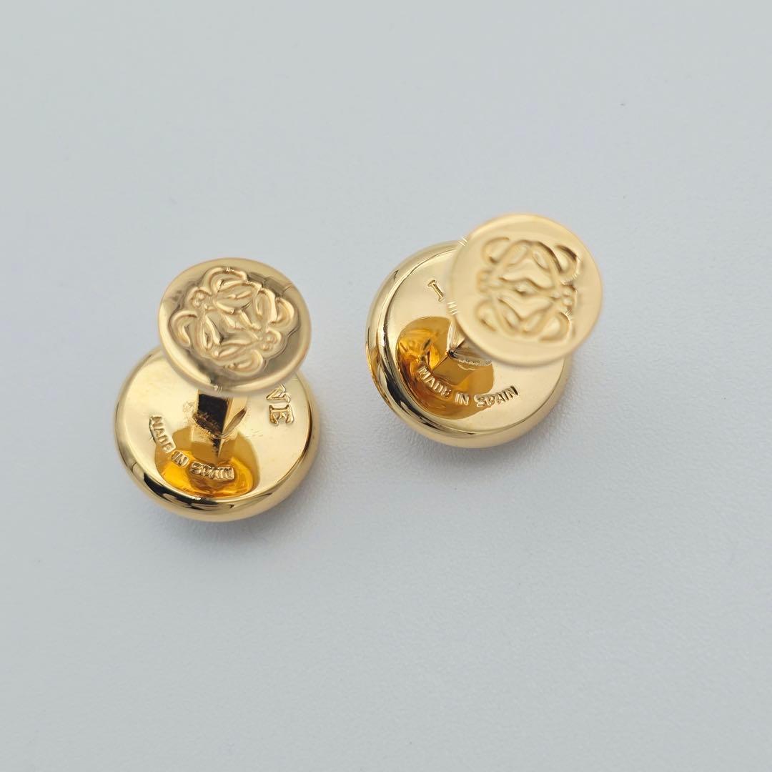 Excellent Loewe Gold Tone Metal Round Cufflinks Pouch