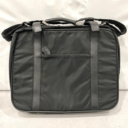 PRADA Nylon Saffiano Briefcase Business Bag Black Triangle Logo 2way Shoulder