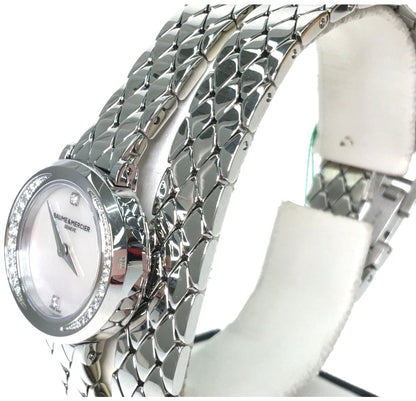 Baume & Mercier Promesse M0A10289 Ladies Watch Diamond Bezel MOP 24mm Swiss Used