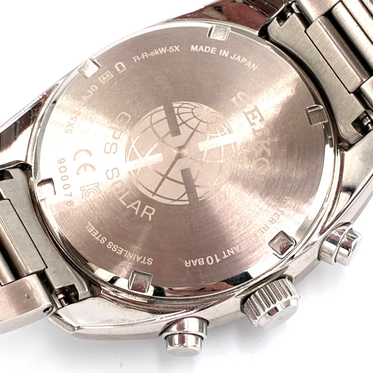 SEIKO Astron SBXC047 5X53 GPS Solar Watch Silver Stainless Steel 41mm Japan Used