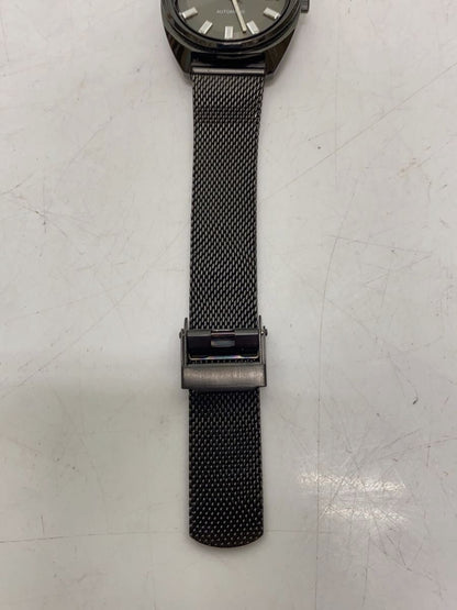 LIP Automatic Watch Black Steel Mesh Band Date Display Analog Men 37mm France