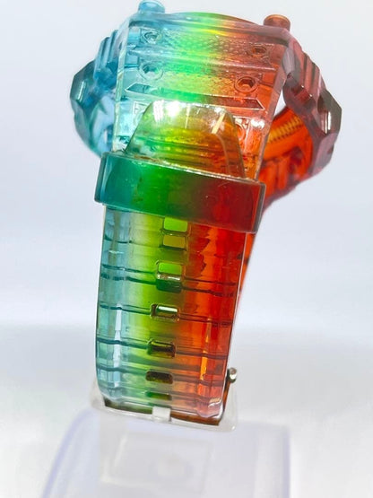 CASIO G-SHOCK DW-6900 Fox Fire Men's Digital Watch Clear Multicolor Resin Band