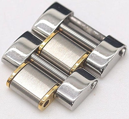 Cartier Must 21 Genuine Watch Band Link Silver Gold Two-Tone 15mm Ladies 2pcs