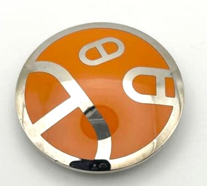 HERMES Scarf Ring Chaine d'Ancre Orange Silver Tone Metal 6cm 2.4in Vintage