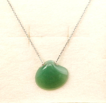 Tiffany & Co Jade Pendant Necklace Green Sterling Silver Chain 40cm(15.7") New