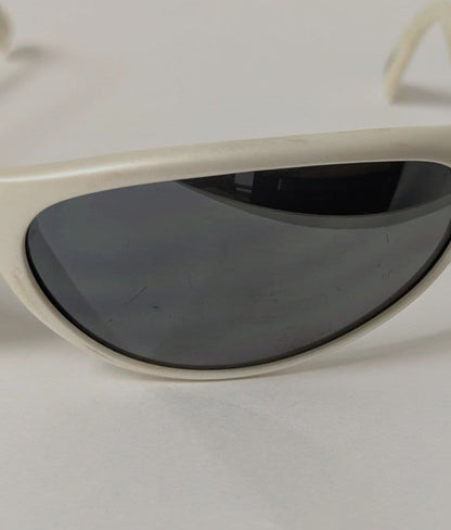 Arnette Raven Vintage Sunglasses White Frame Mirror Lens Old Logo 90s Y2K Wrap