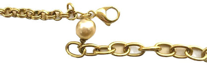 CHANEL CC Logo Flower Pendant Necklace Gold Tone Crystal Cream Enamel Authentic