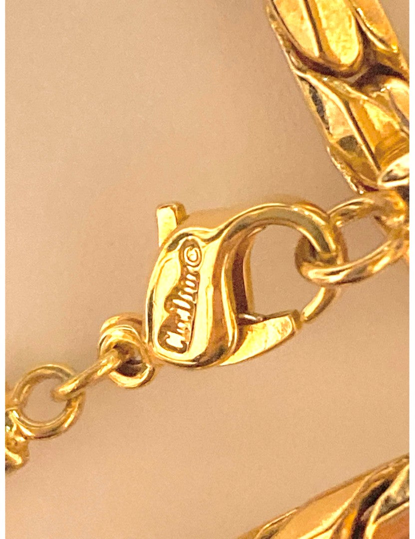 Christian Dior Vintage Gold Chain Necklace Long 31.9in Unisex Authentic