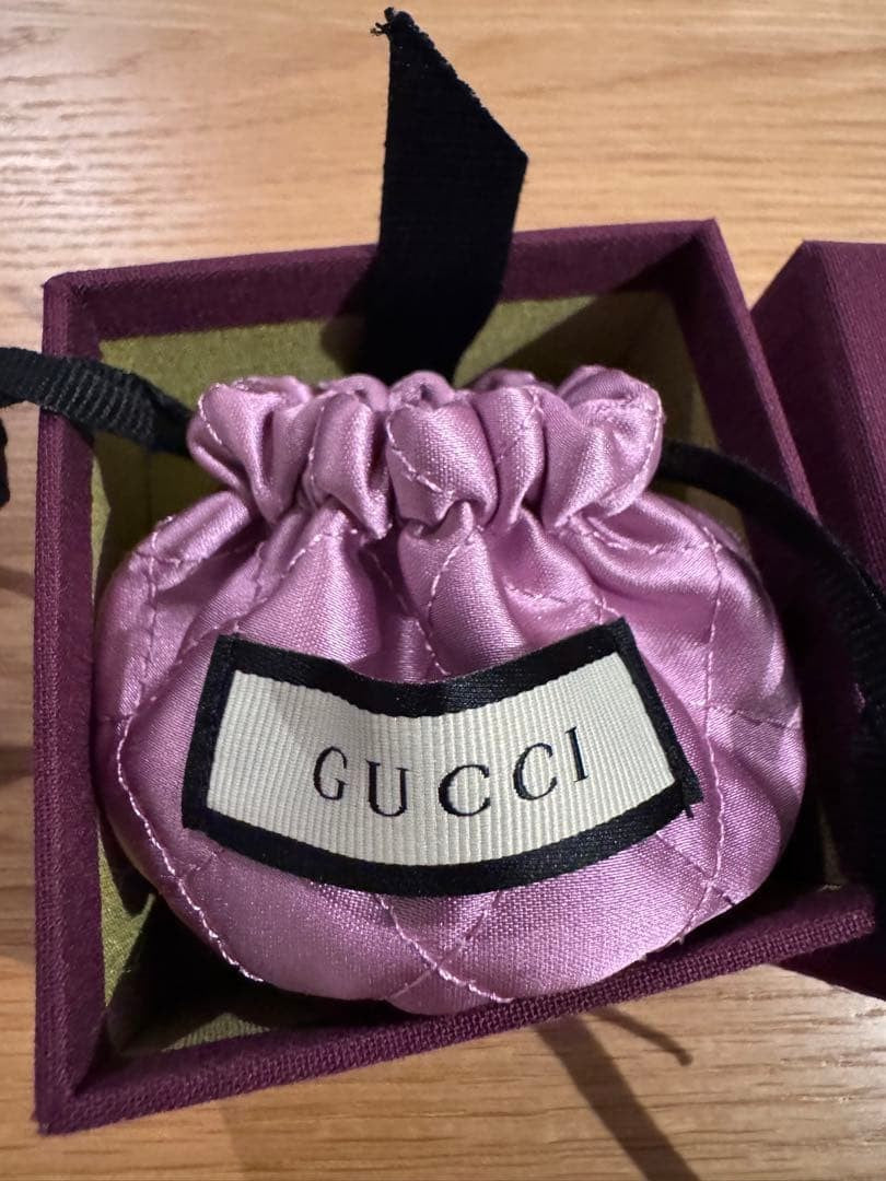 GUCCI Double G Crystal Drop Earrings Yellow Brass Vintage Style Authentic MInt