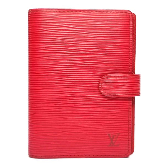 Louis Vuitton Agenda PM Epi Leather Notebook Cover Red Rouge A6 Gold Hardware