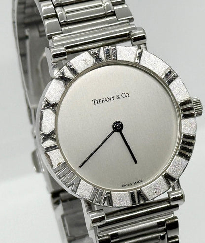 Tiffany & Co Atlas M0640 Unisex Quartz Watch Silver Stainless Steel Swiss Made