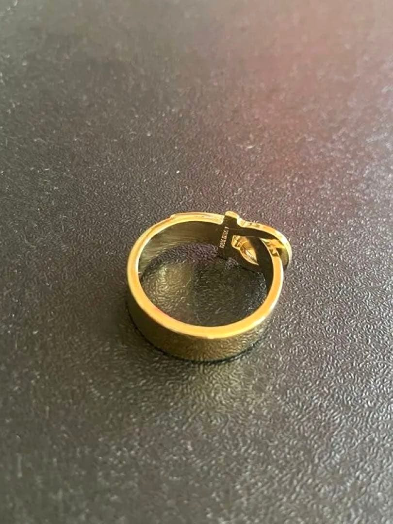 Salvatore Ferragamo Scarf Ring Gancini Gold Tone Metal Scarf Clip Italy Unused