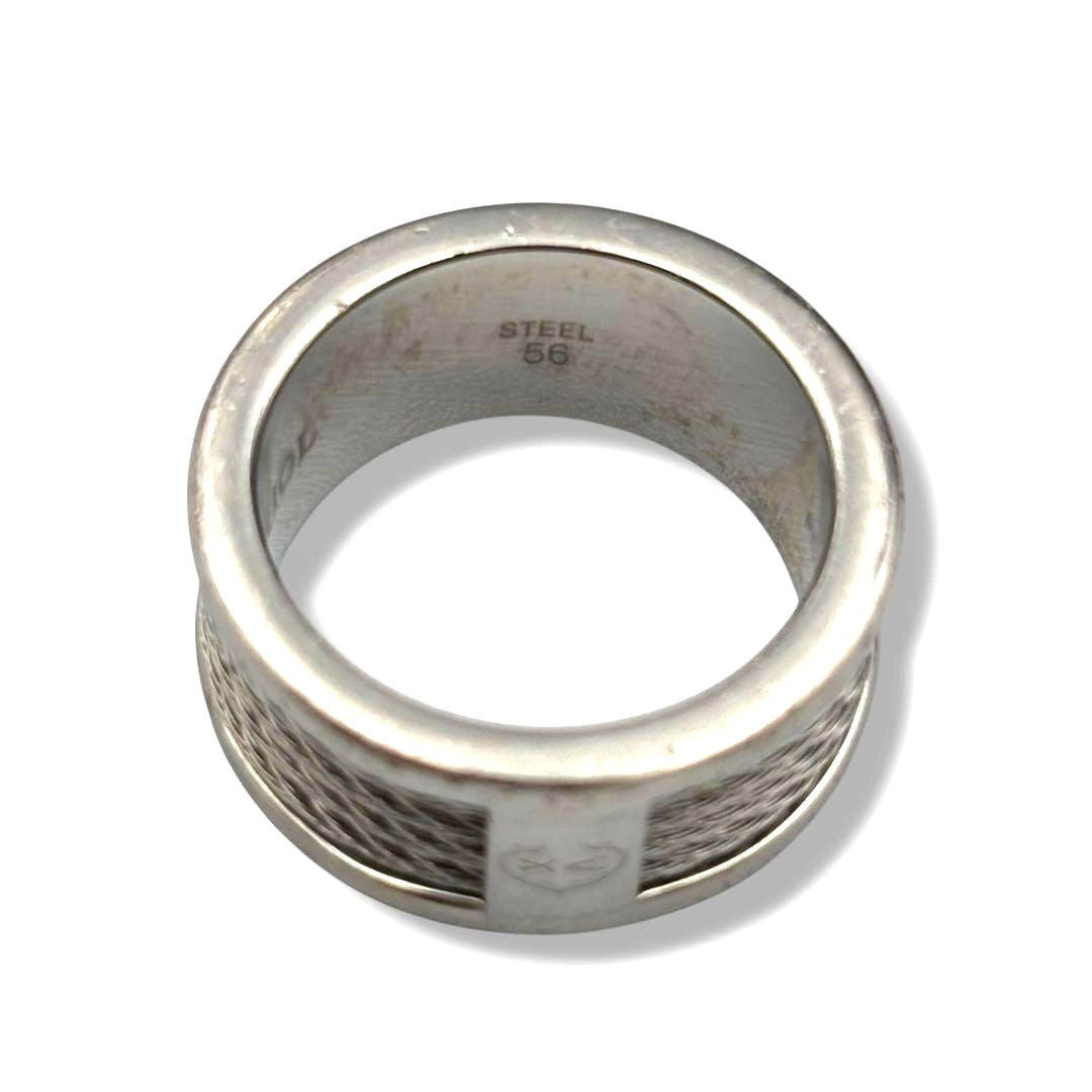 CHARRIOL Celtic Cable Wire Ring Silver Tone Stainless Steel US7 EU54 Vintage
