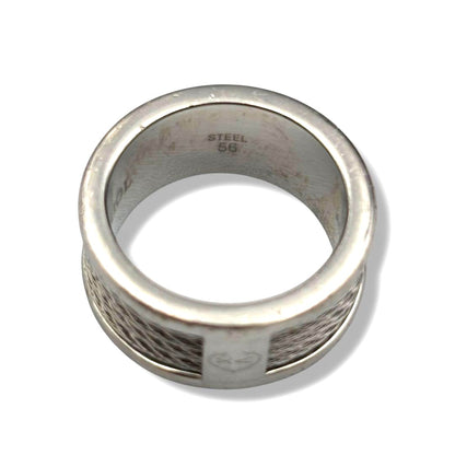 CHARRIOL Celtic Cable Wire Ring Silver Tone Stainless Steel US7 EU54 Vintage