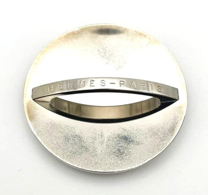 HERMES Scarf Ring Chaine d'Ancre Orange Silver Tone Metal 6cm 2.4in Vintage