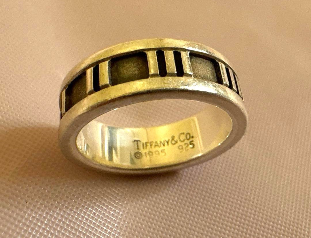 Tiffany & Co. Atlas Band Ring Sterling Silver 925 US5.5 EU50 Authentic Vintage