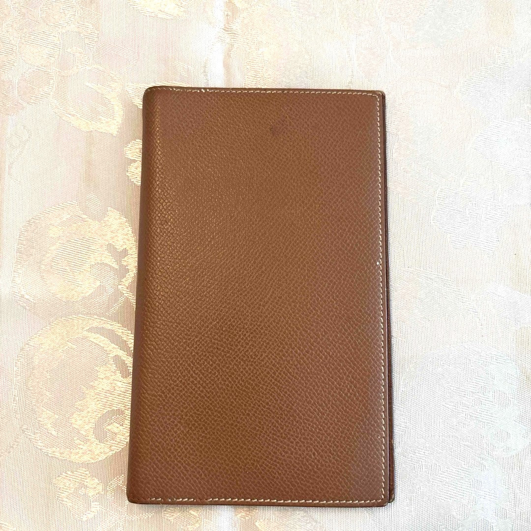 HERMES Agenda Cover Notebook Cover Camel Epsom Leather Made in France Vintage