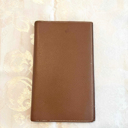 HERMES Agenda Cover Notebook Cover Camel Epsom Leather Made in France Vintage