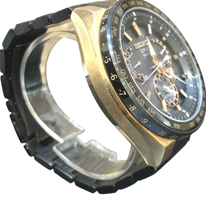 SEIKO Astron GPS Solar 8X53-0AV0-2 World Time Mens Watch Black Gold Titanium
