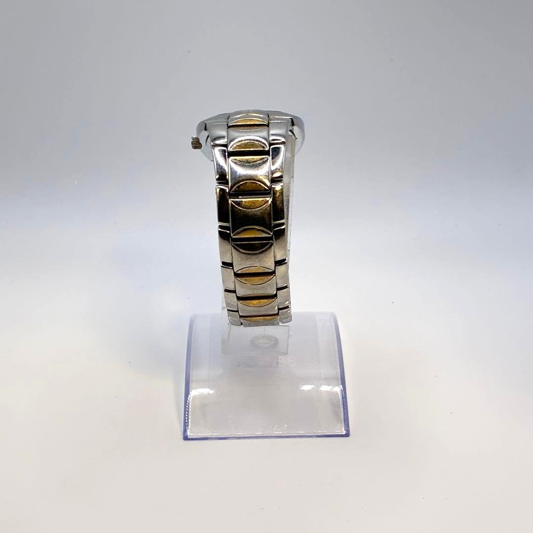 GIVENCHY Swiss Mvt Tonneau Wristwatch Silver Gold Two-Tone Stainless Steel Watch
