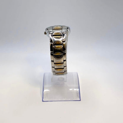 GIVENCHY Swiss Mvt Tonneau Wristwatch Silver Gold Two-Tone Stainless Steel Watch