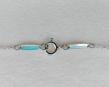 Tiffany & Co Jade Pendant Necklace Green Sterling Silver Chain 40cm(15.7") New