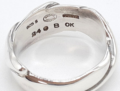 Georg Jensen 240B Ole Kortzau Ring Silver 925 Gold Dot Denmark Auth US5.5 EU50