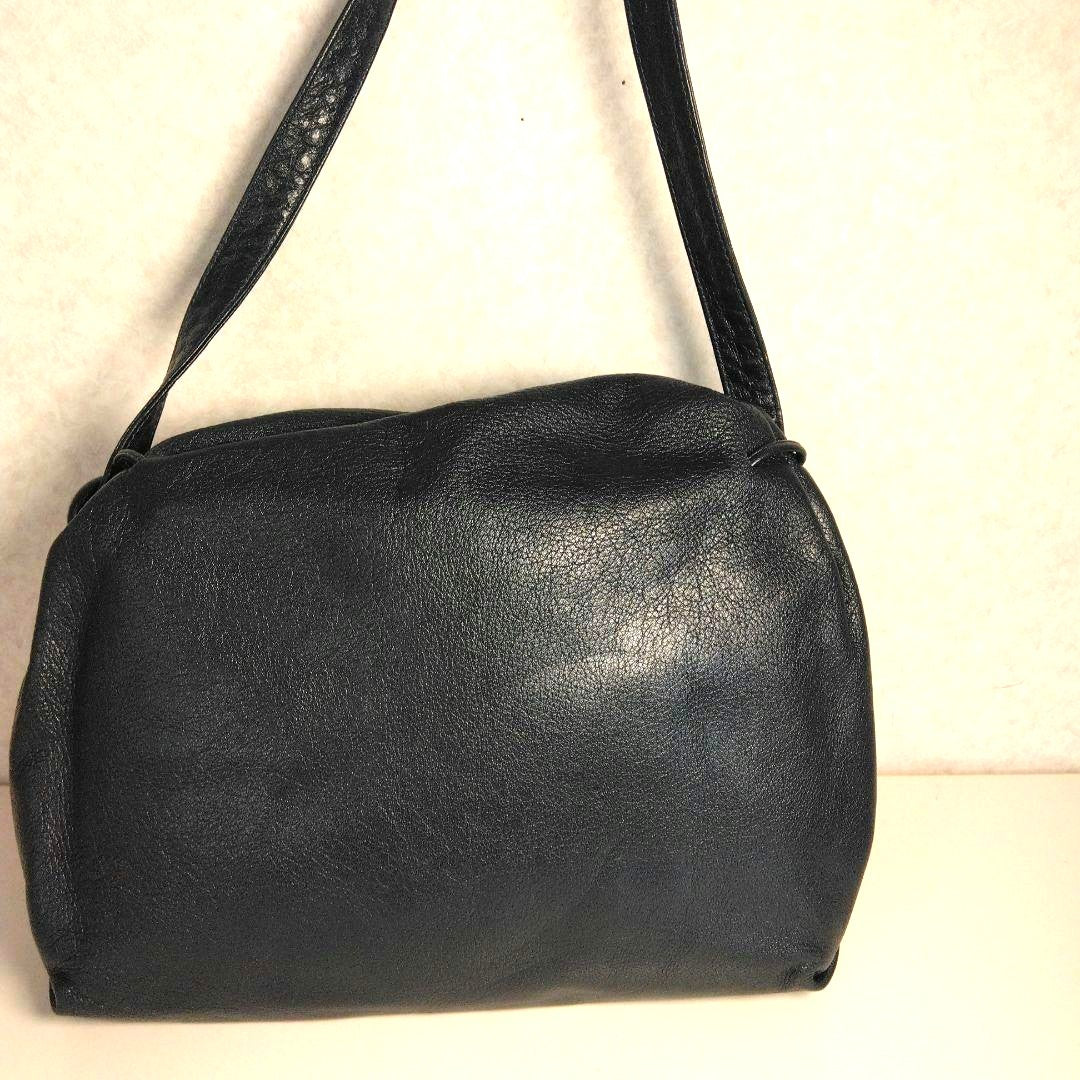Carlos Falchi Shoulder Bag Buffalo Leather Drawstring Vintage USA 12.2x9.8in