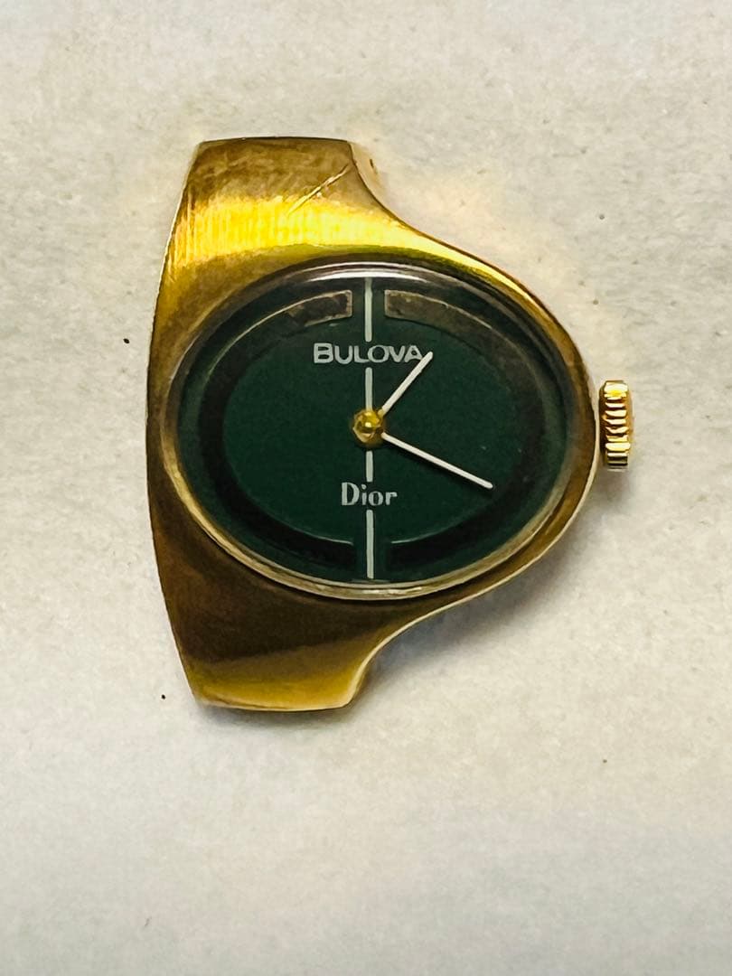 Vintage Dior x Bulova Hand-Wound Analog Gold Tone Watch Women Working