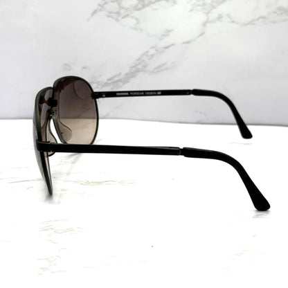 PORSCHE DESIGN Carrera 5622 Folding Sunglasses Black Frame Brown Gradient Lens