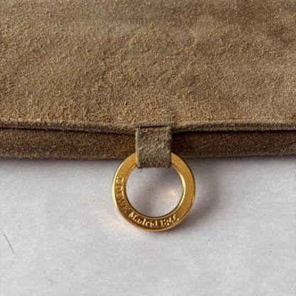 Loewe Anagram Suede Accessory Pouch Engraved Ring Travel Jewelry Pouch