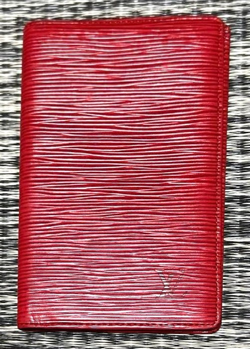 Louis Vuitton Epi Leather Agenda Cover Red Notebook Case Planner Spain Authentic