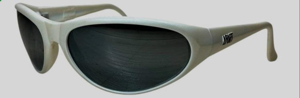 Arnette Raven Vintage Sunglasses White Frame Mirror Lens Old Logo 90s Y2K Wrap
