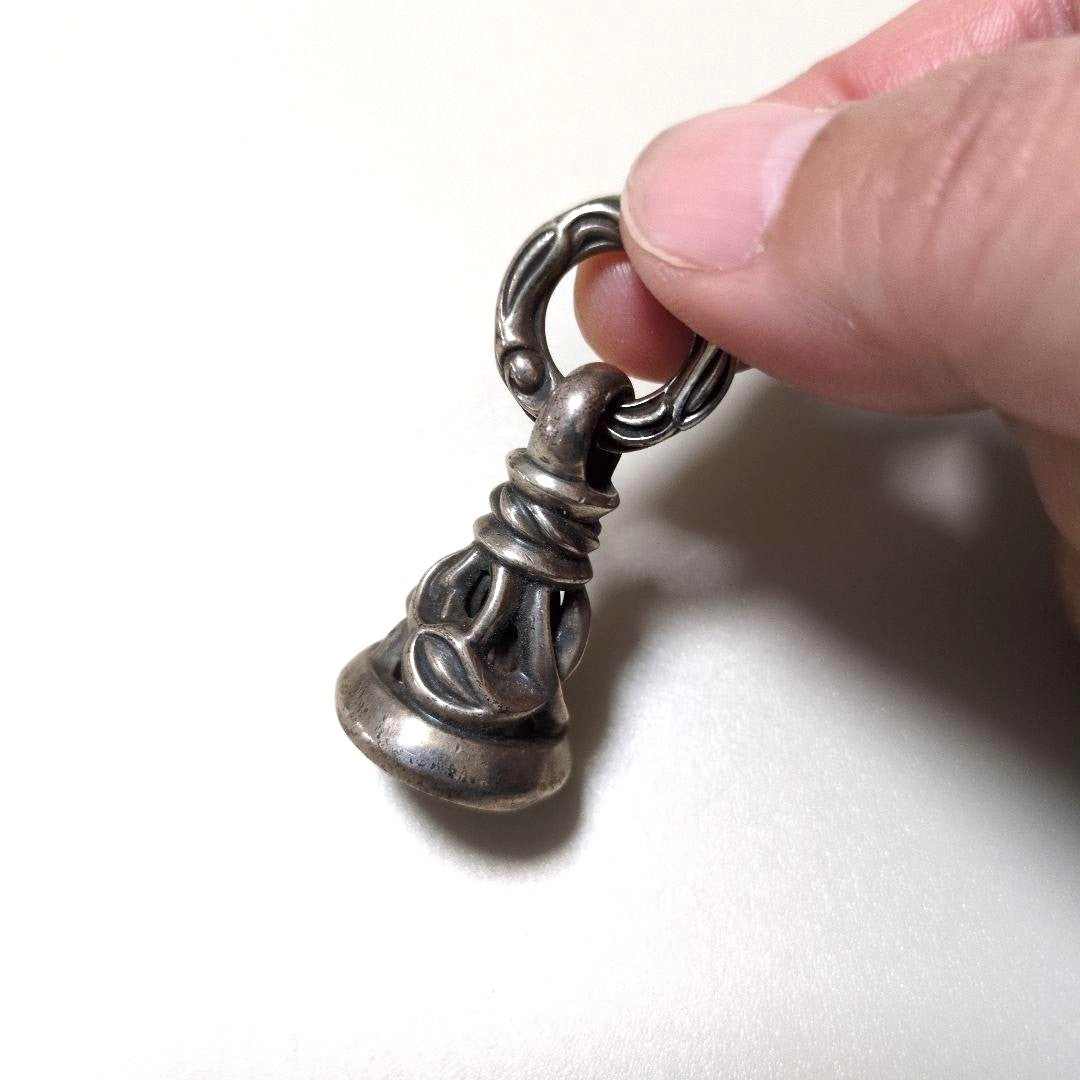 Lone Ones Leonard Kamhout Early Crane Bell Pendant Top Silver M Size Used