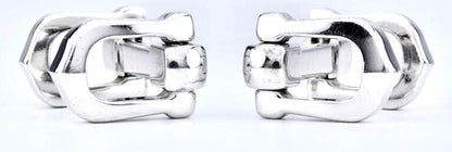 Cartier Long C Shape Decor Cufflinks Silver 925 Authentic Men Japan Used Cuffs