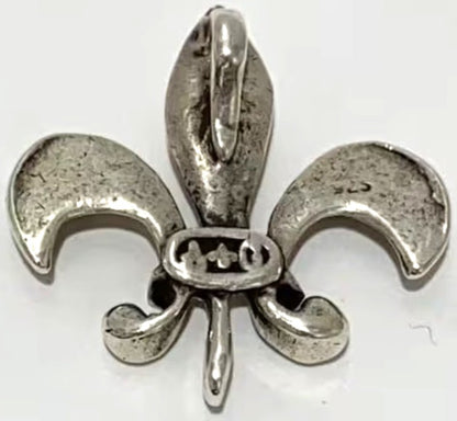 A&G Silver 925 Fleur-de-Lis Pendant Top Men Sterling Silver SV925 Used Vintage