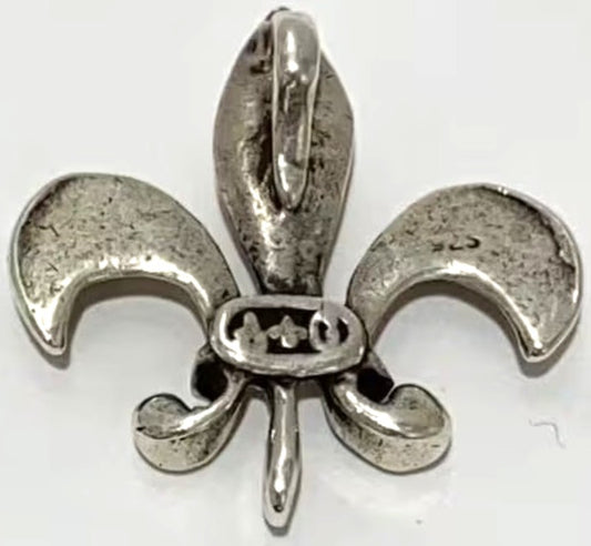 A&G Silver 925 Fleur-de-Lis Pendant Top Men Sterling Silver SV925 Used Vintage