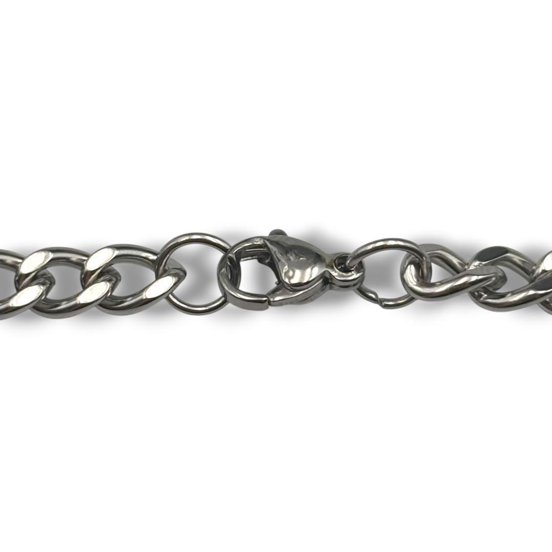 Prada Silver Plated Padlock Cadena Necklace Top Charm 2 Keys Curb Chain 50cm