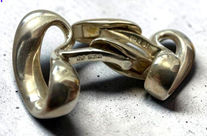 Georg Jensen Infinity Ribbon Cufflinks Sterling Silver 925 Vintage Men's Used